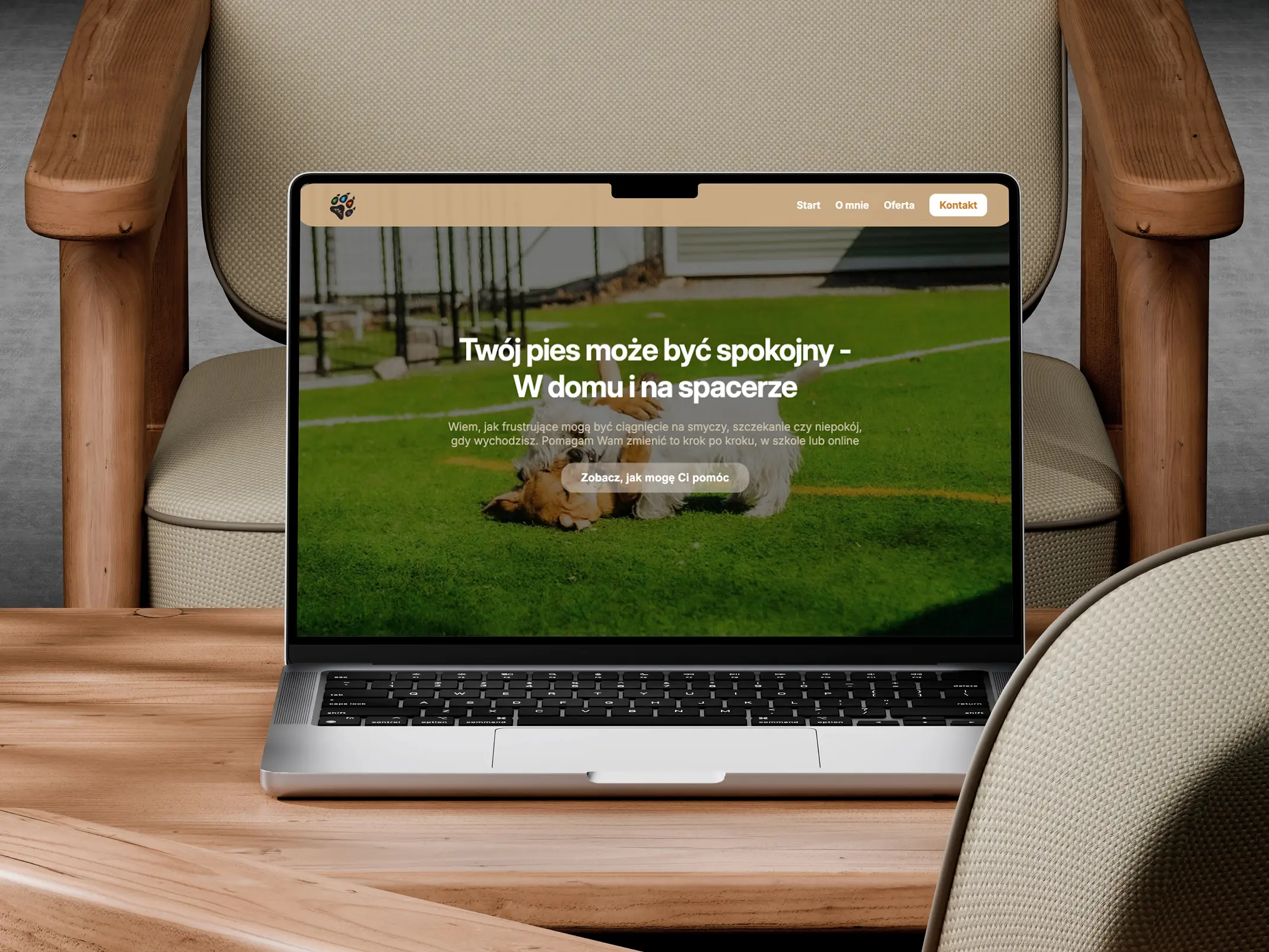 Mockup strony internetowej na laptopie nr 2