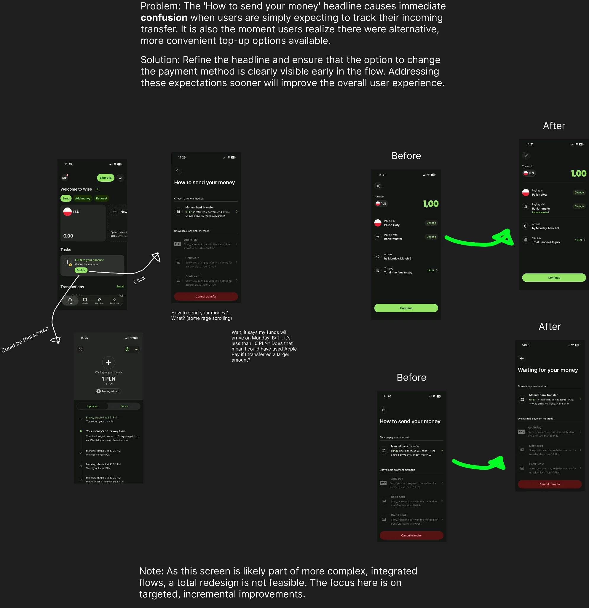 Wise teardown: friction points mapped screen by screen